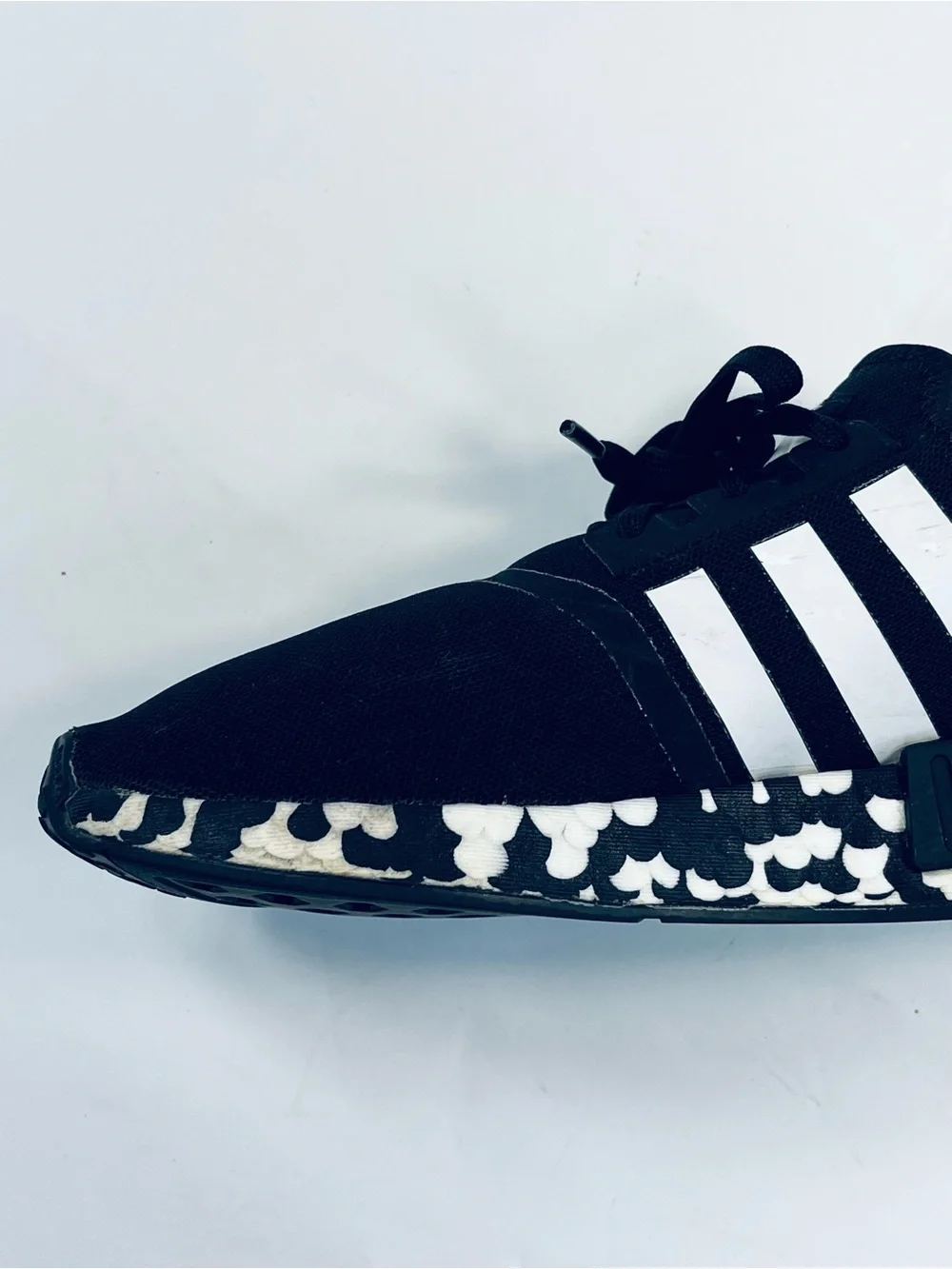 Adidas Youth NMD R 1 Running Shoes #GW9594 Black White Speckled Boys:6 Sneakers